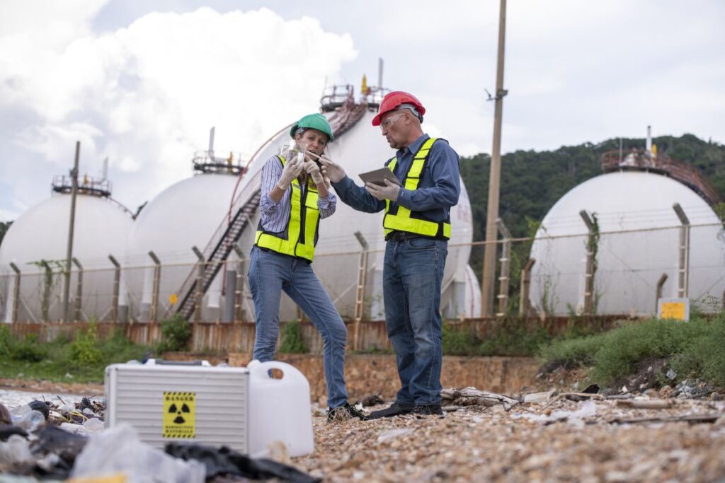 Nuclear workers woking on Nuclear Fuel